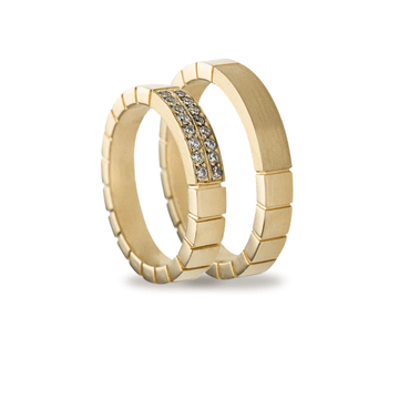 Βέρες Σετ Χρυσές Ματ με Ζιργκόν MASCHIO FEMMINA TMF-12 - themelidisjewels